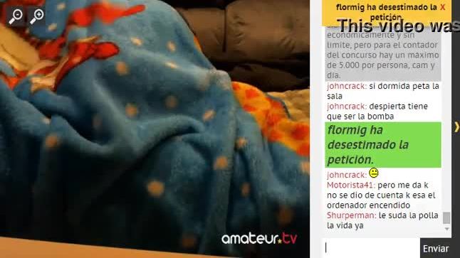 Spanish girl sleeping while broadcast on webcam